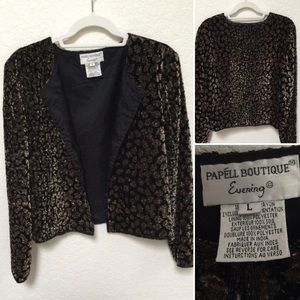 Papell Boutique Evening Beaded Velvet Jacket